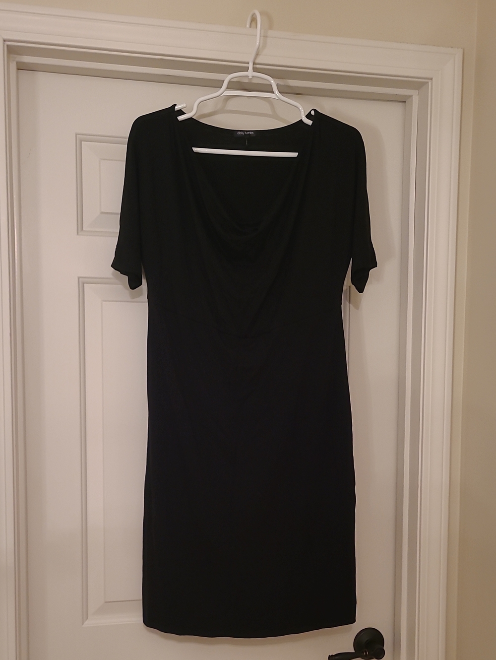 Classic Black Cowl Neck Women's Dress L